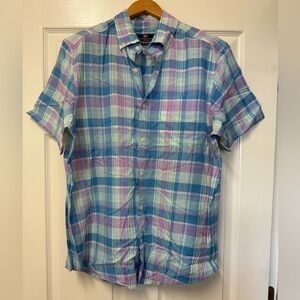 Vineyard Vines Men's Plaid Classic Fit Murray Short Sleeve Shirt Size M